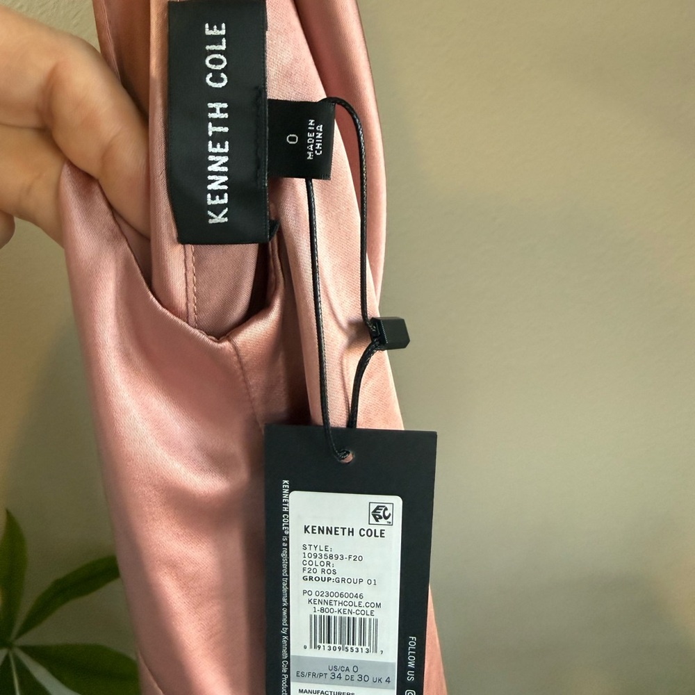 Kenneth Cole Pink Satin Sheath Dress - Picture 3 of 5